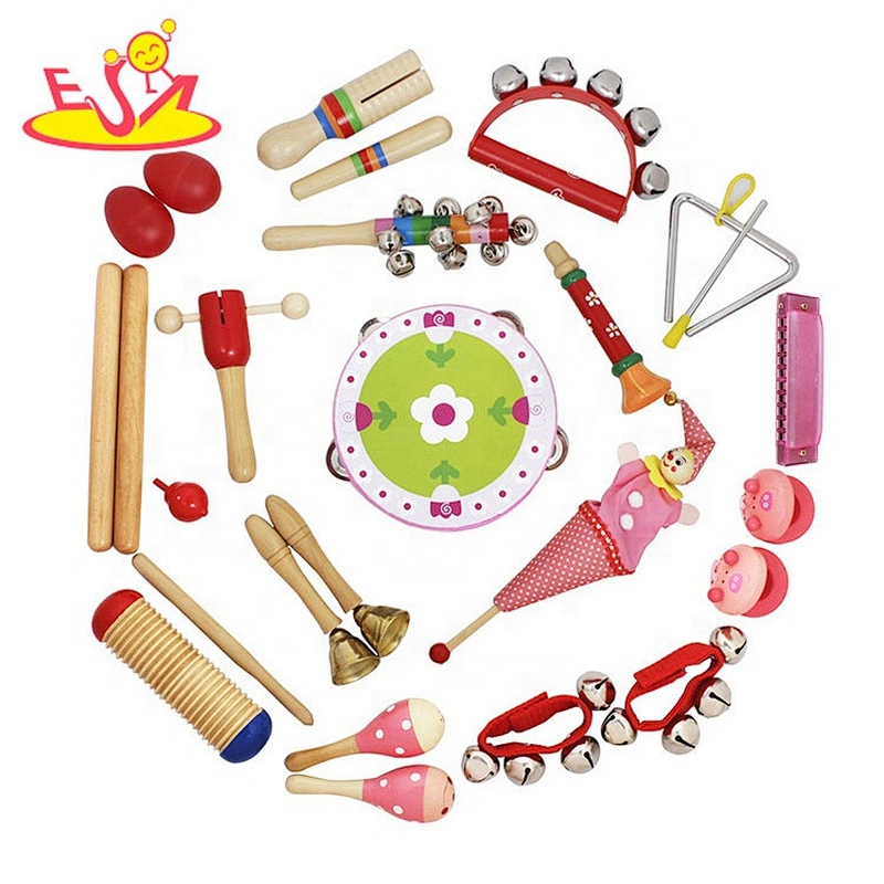 wholesale 22PCS musical wooden toy drum kit for children W07A161