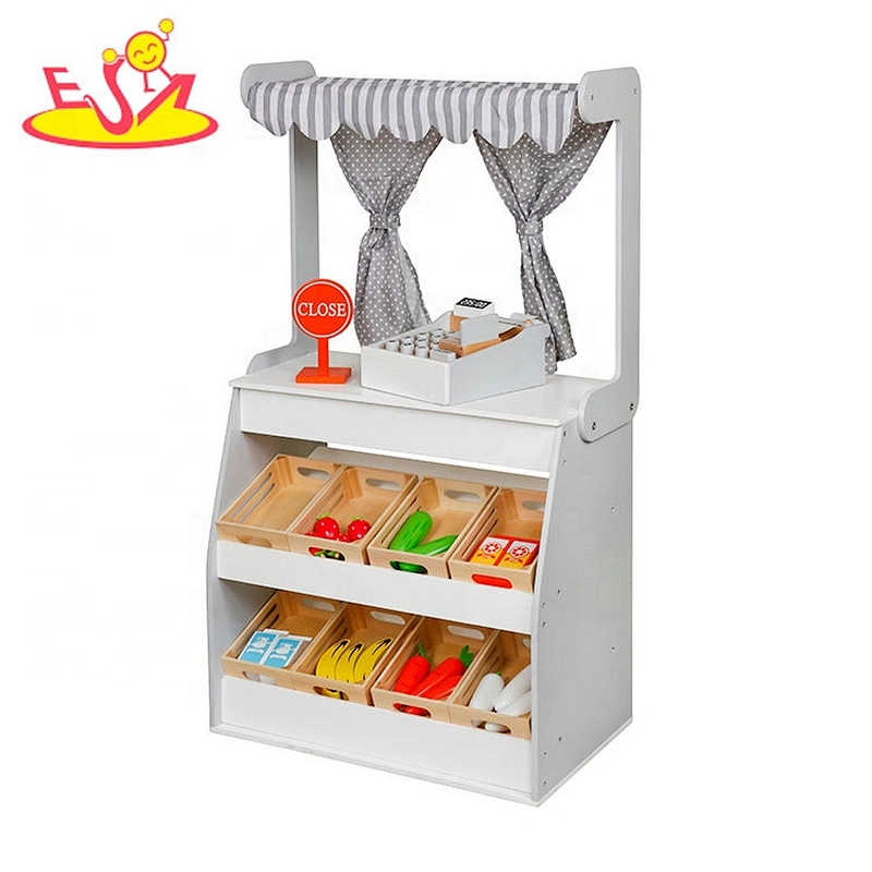 2020 New hottest kids pretend play wooden toy supermarket with fruit W10A109