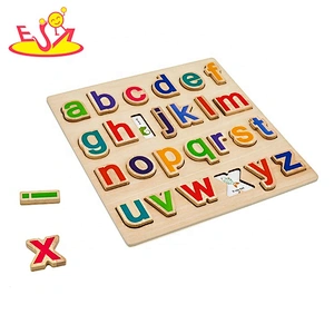 Customize kids educational wooden abc learning toy for sale W14B125