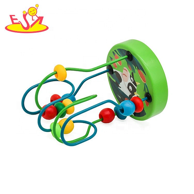 Customize educational wooden baby toy beads on wire W11B264