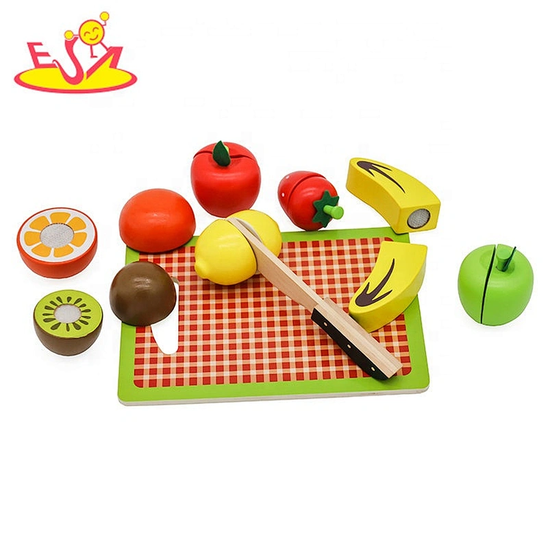 New hottest pretend play wooden cutting food set toy for children W10B357