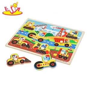 Customize 3d wooden construction car toys for kids W14M244