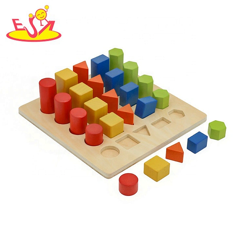 Customize colored wooden montessori knobless cylinders for kids W13E120