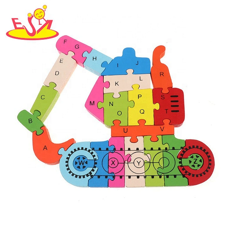 Customize preschool wooden digger jigsaw puzzle for kids W14D125