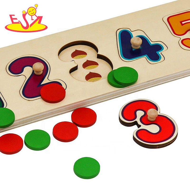 2021 Customize educational wooden number matching puzzle for toddlers W14B138