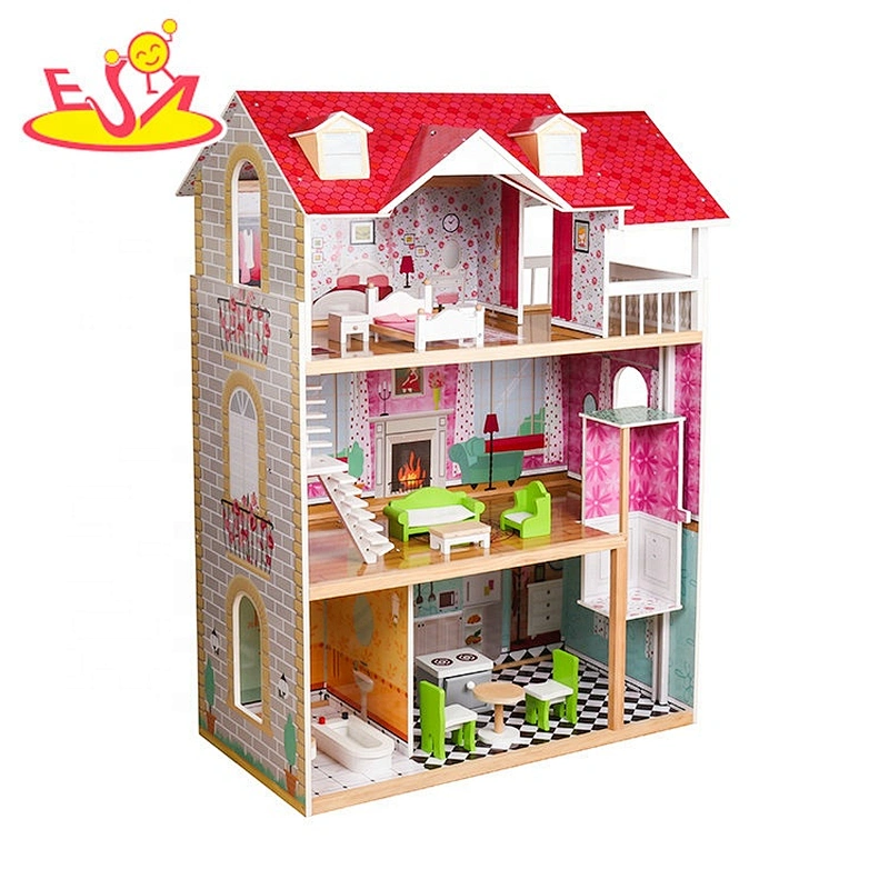2021 New hottest miniature wooden doll house set for girls W06A378