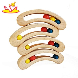 Wholesale beautiful toddler wooden hand the bell toy for education W07I172