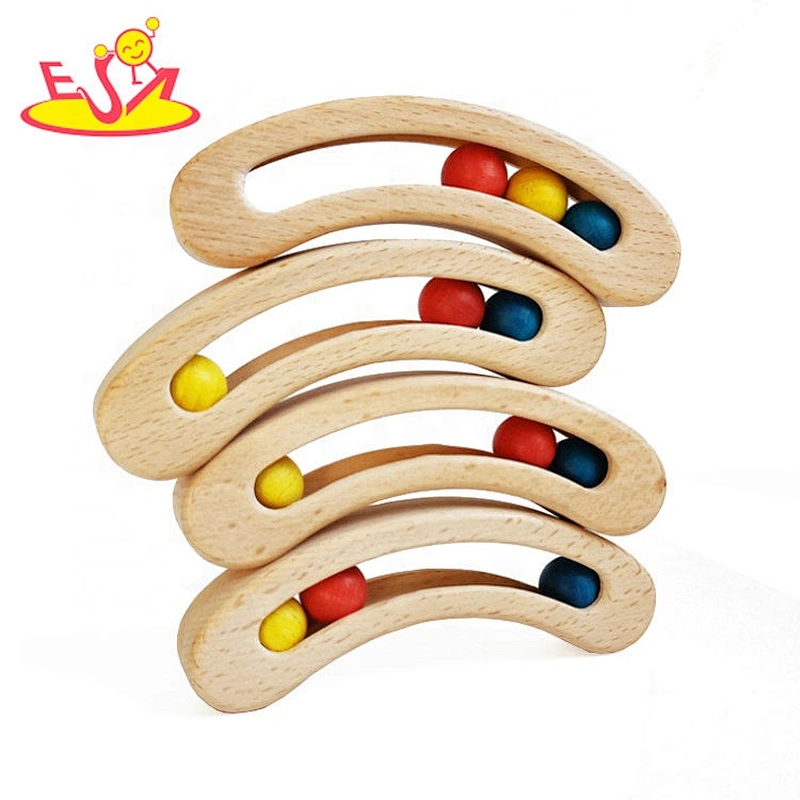 Wholesale beautiful toddler wooden hand the bell toy for education W07I172