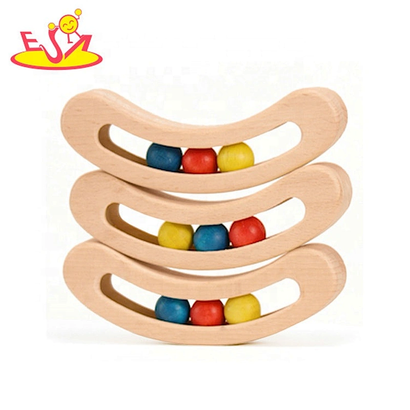 Wholesale beautiful toddler wooden hand the bell toy for education W07I172