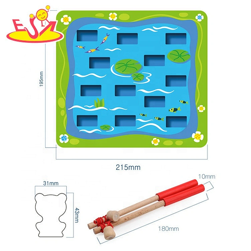 High quality educational wooden magnetic fishing toy for kids W01A362