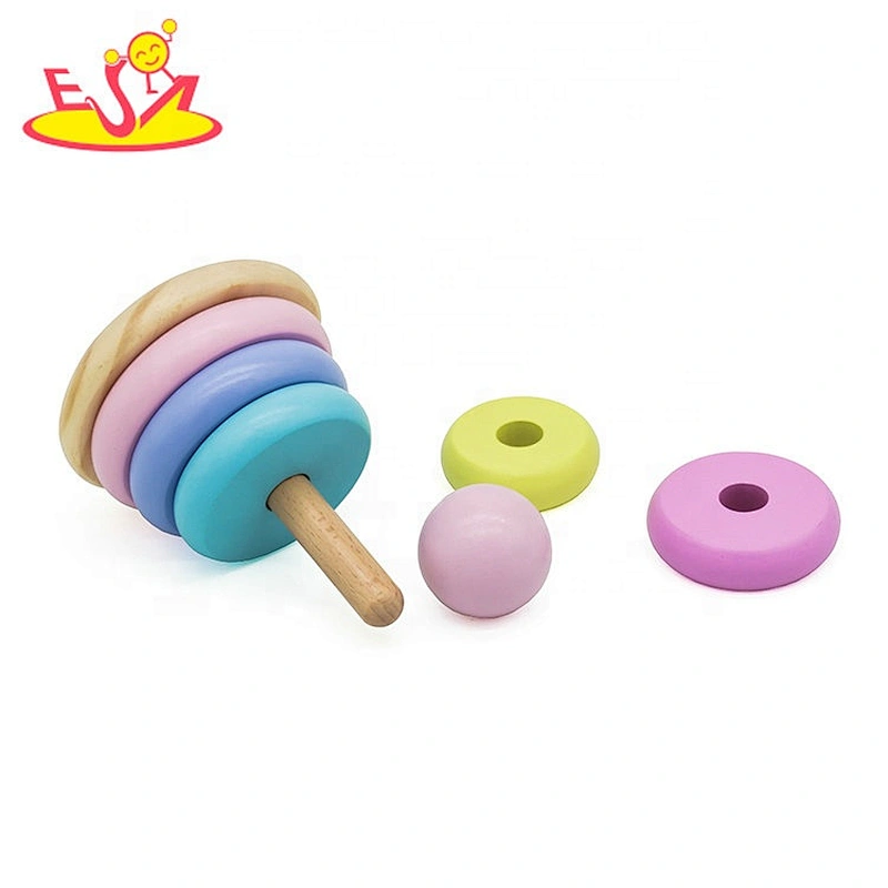 2020 Customize colored wooden stacking tower toy for baby W13D253