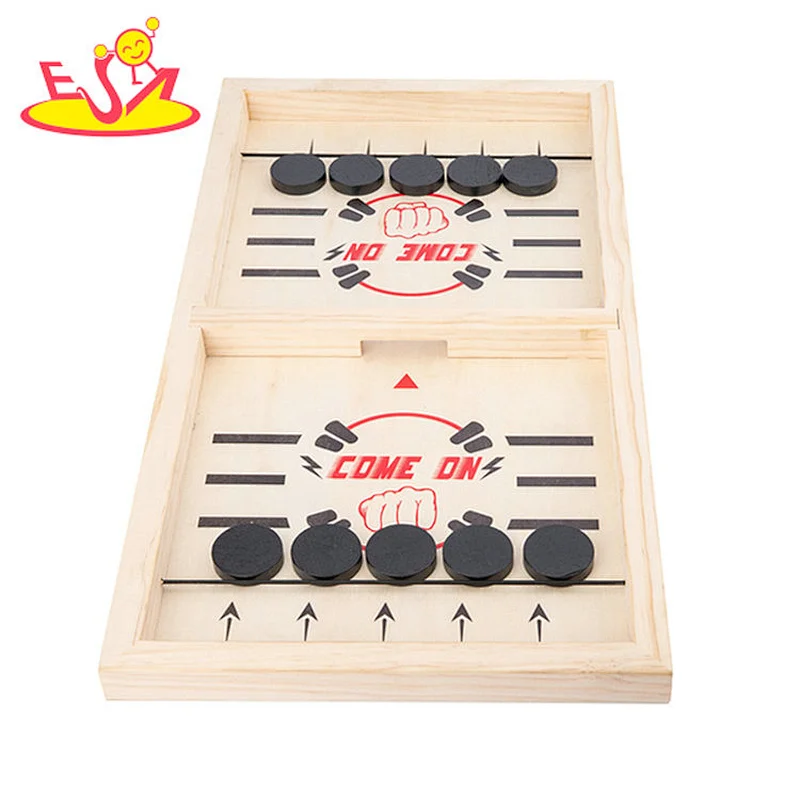 high quality 2 in 1 wooden sling puck game for children W11A119
