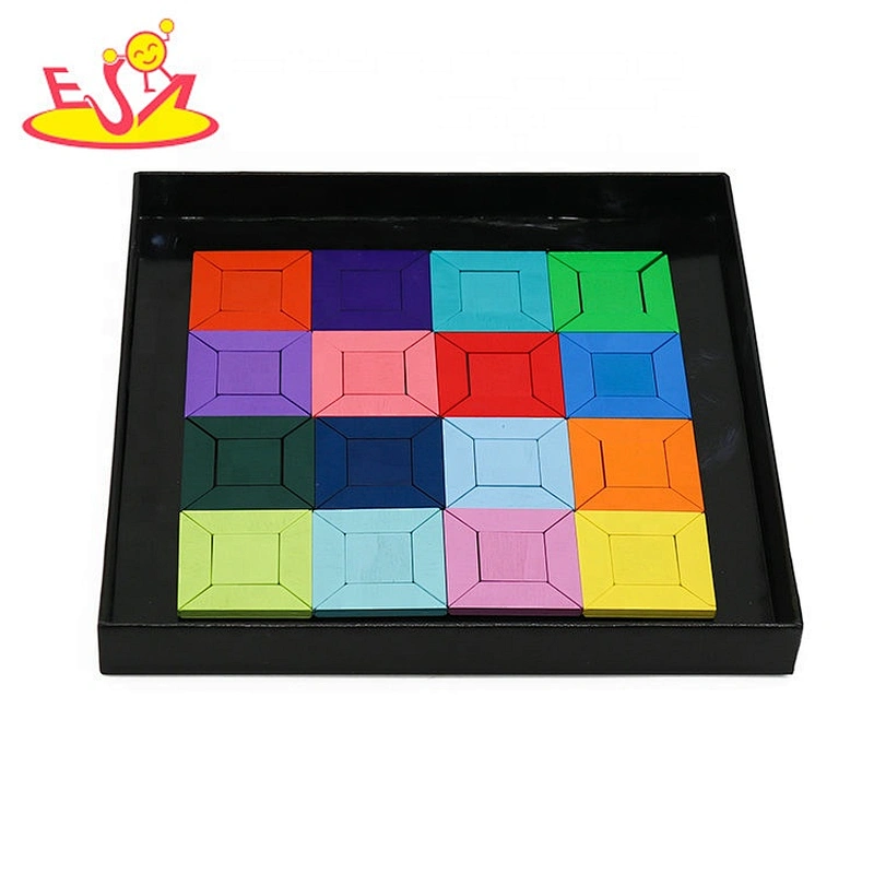 2021 Hot selling 80 pcs educational wooden shape puzzles for toddlers W14A255