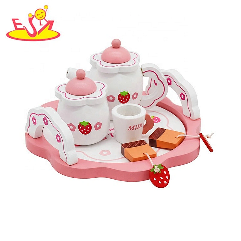 2021 New arrival pretend play toys wooden kids tea party set for sale W10B301