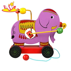 high quality preschool wooden pull horse toys for toddlers W05A137
