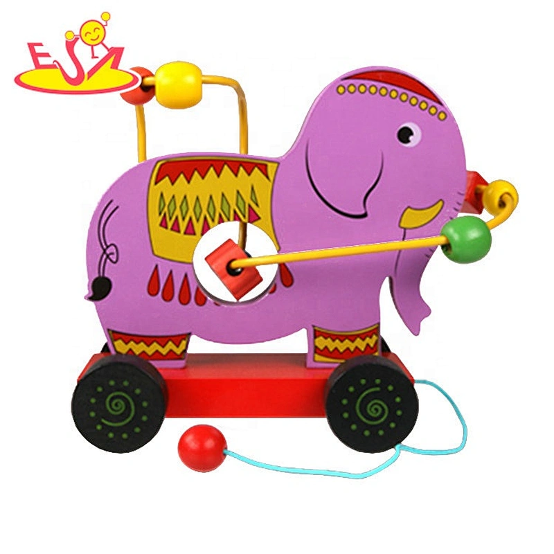 high quality preschool wooden pull horse toys for toddlers W05A137