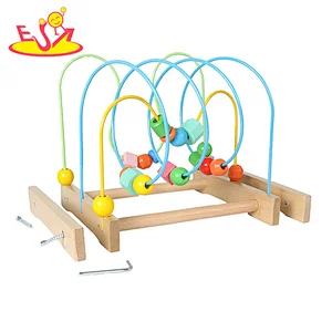Customize colored wooden bead maze toy for kids  W11B258