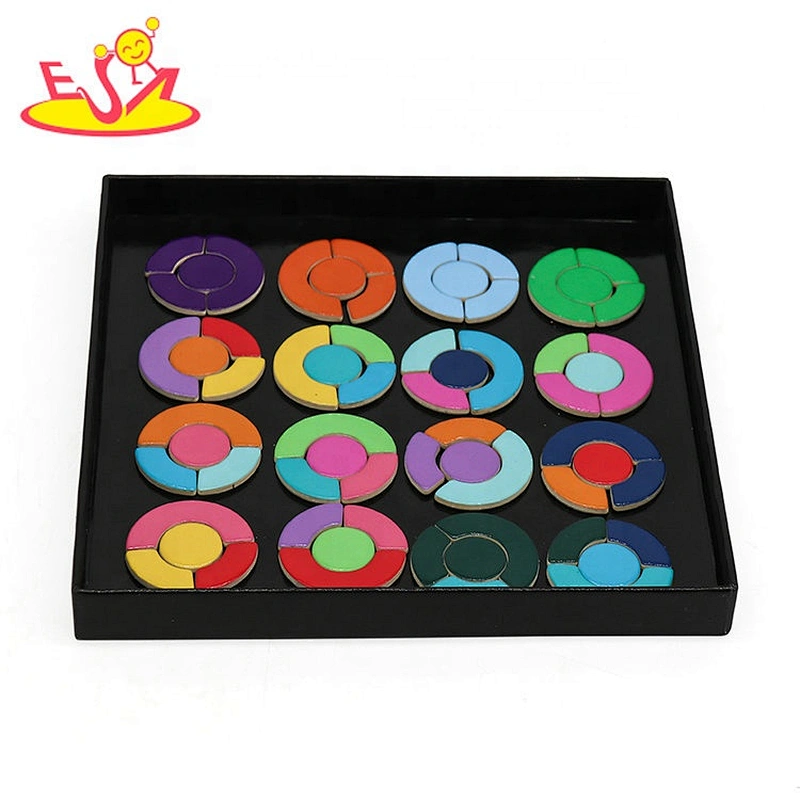 2021 Hot selling colored wooden shaped jigsaw puzzles for kids W14A256