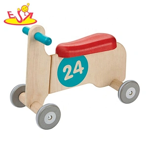 2021 Wholesale toddler preschool wooden kids push walker with 4 wheel W16B011A