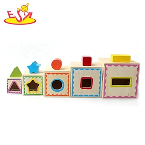 Customize educational wooden children stacking cups for wholesale W13D258