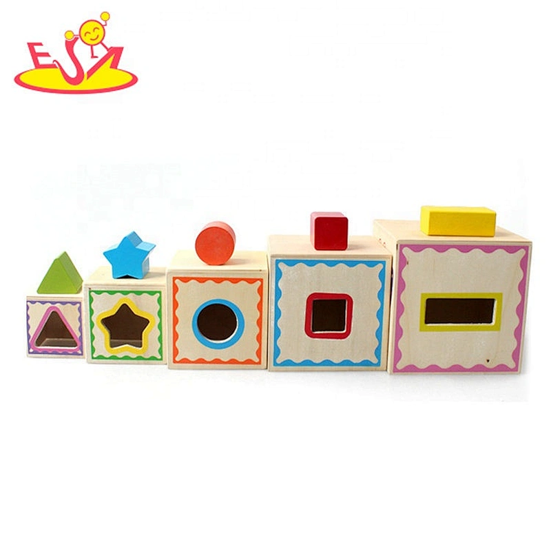 Customize educational wooden children stacking cups for wholesale W13D258