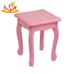 2020 New released white wooden girls vanity table with mirror and stool W08H127B