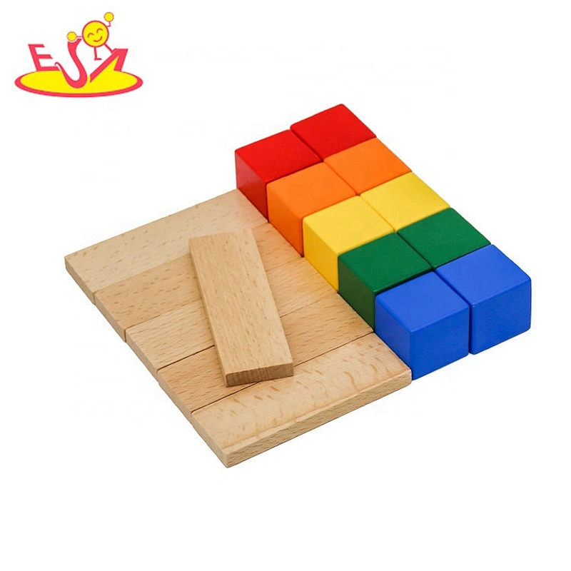 Customize educational colored wooden blocks for kids W13A235