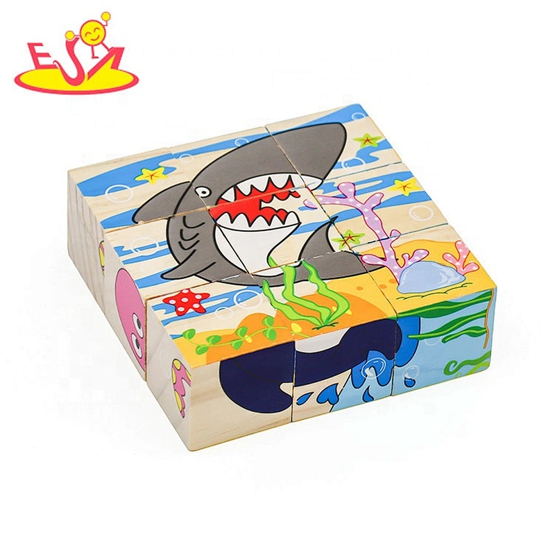 2021 New design  wooden block cube puzzle for kids W14F069