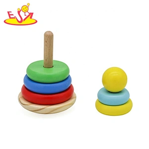 2020 Customize colored wooden stacking tower toy for baby W13D253