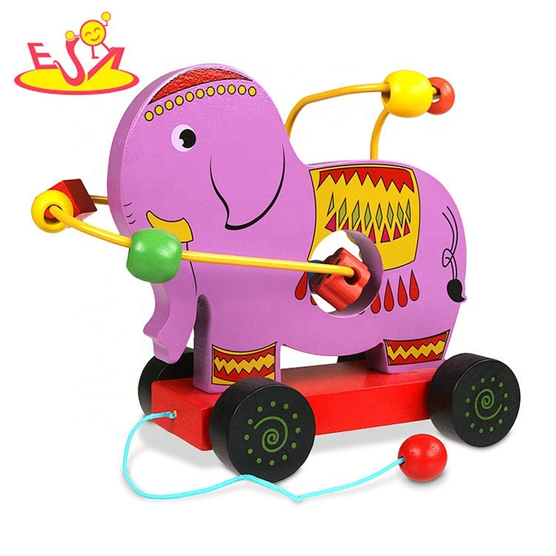 high quality preschool wooden pull horse toys for toddlers W05A137