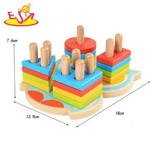 Early learning wooden montessori shape sorter for kids W13D259