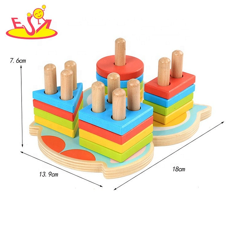 Early learning wooden montessori shape sorter for kids W13D259