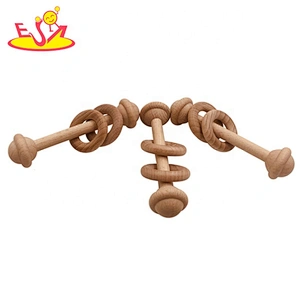 High quality grasping wooden kids rattle set for wholesale W08K296