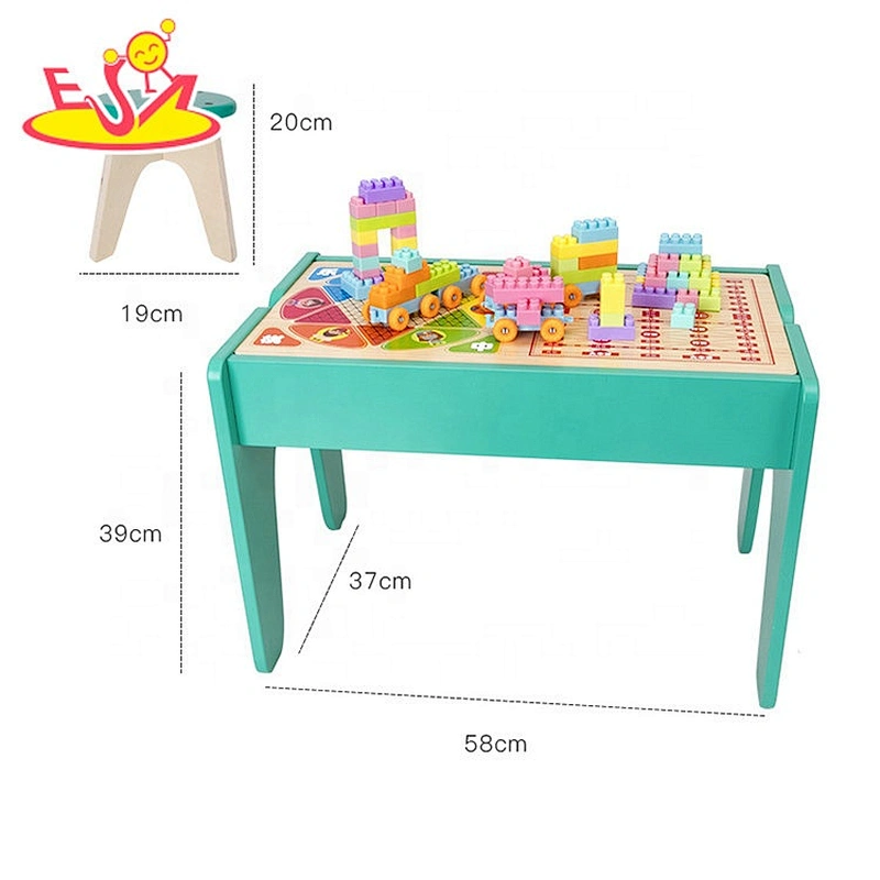 Customize preschool wooden toys table set for kids W08G295A