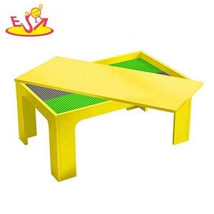 High quality children wooden toy building block table with customize W08G294