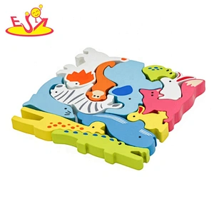 2021 Hot selling animal shape wooden block puzzle game for kids W14A253