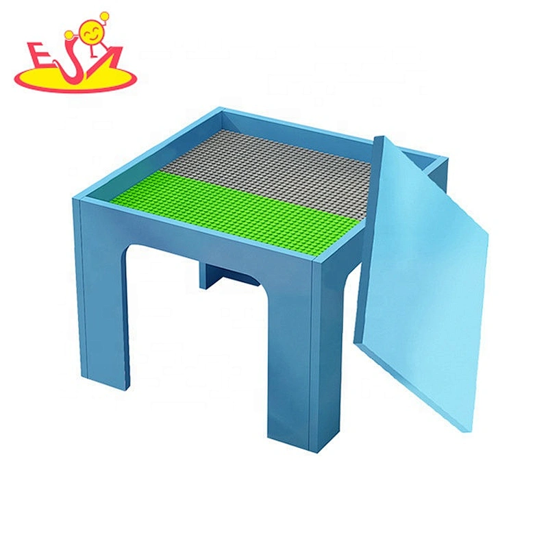 High quality children wooden toy building block table with customize W08G294