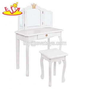 On sale kids wooden pink dressing table with drawers W08H127A