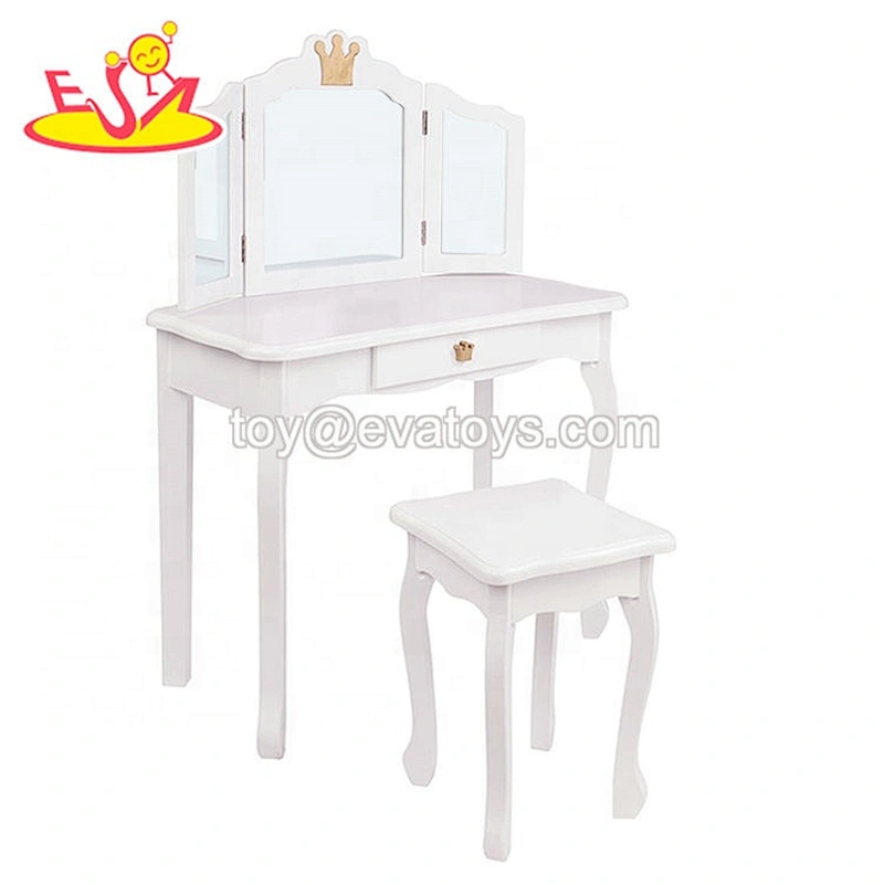 On sale kids wooden pink dressing table with drawers W08H127A