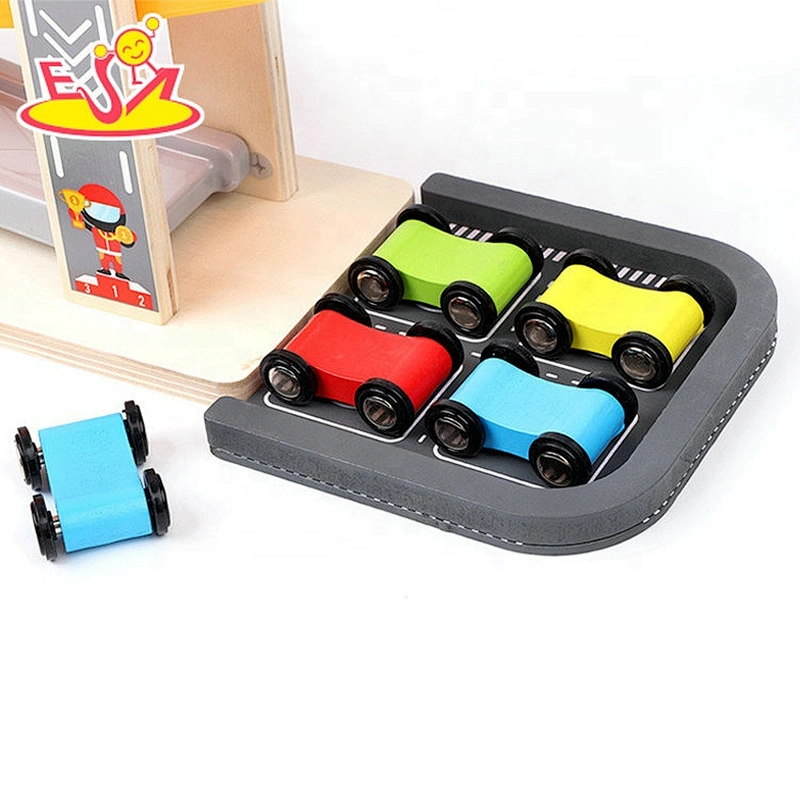 Best design preschool wooden slot car racing for children W04E099