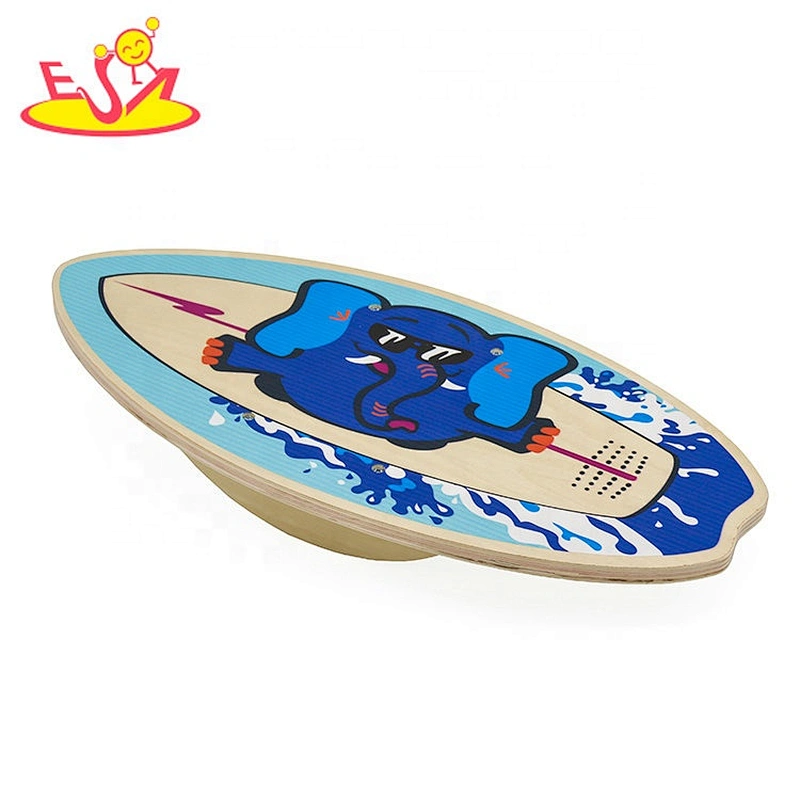 High quality cartoon wooden balance board fitness for kids W01D044