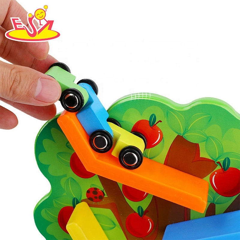 New arrival educational baby wooden track car toys for gift W04E094