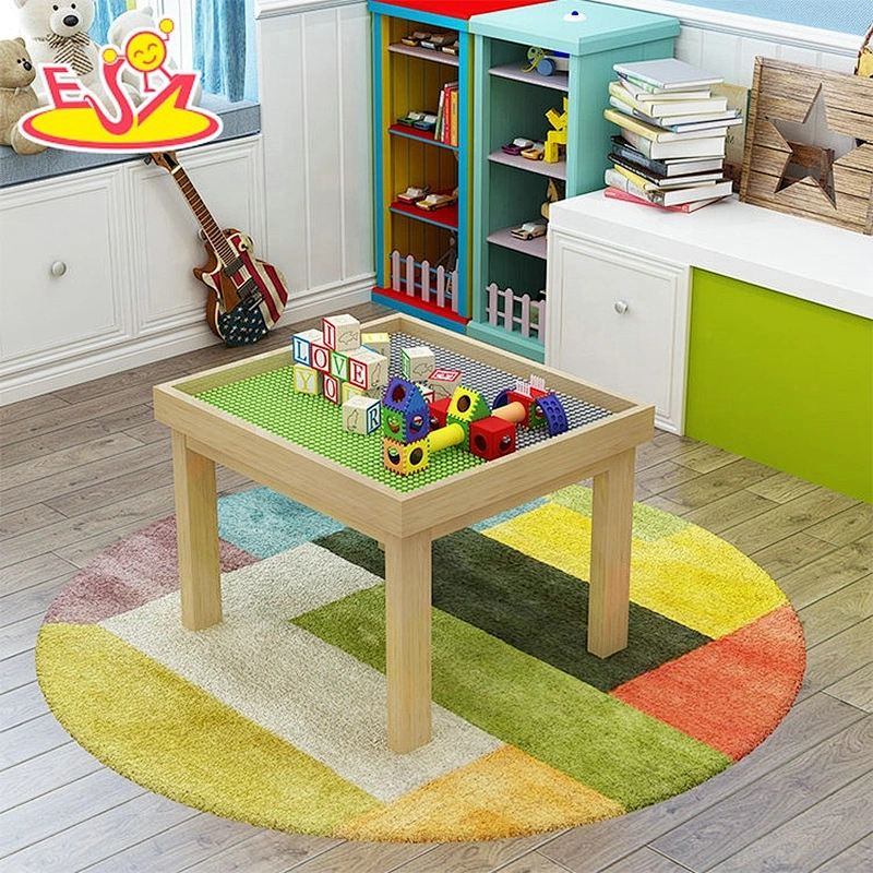 Customize diy wooden kids activity table for building bricks W08G287A