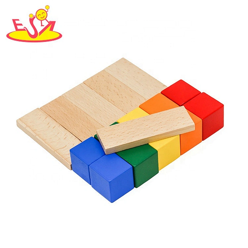 Customize educational colored wooden blocks for kids W13A235