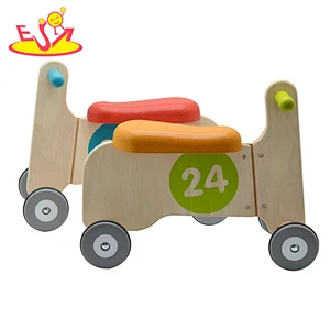 2021 Wholesale toddler preschool wooden kids push walker with 4 wheel W16B011A