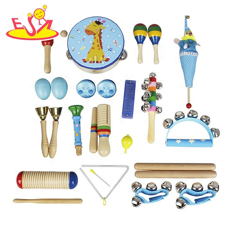 wholesale 22PCS musical wooden rattle drum for kids W07A167