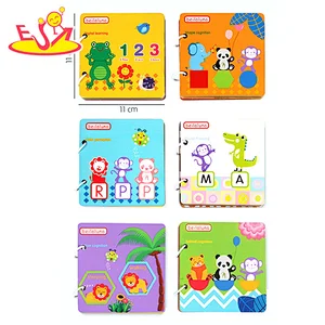 2021 wholesale preschool wooden learning book toy for kids W14H003
