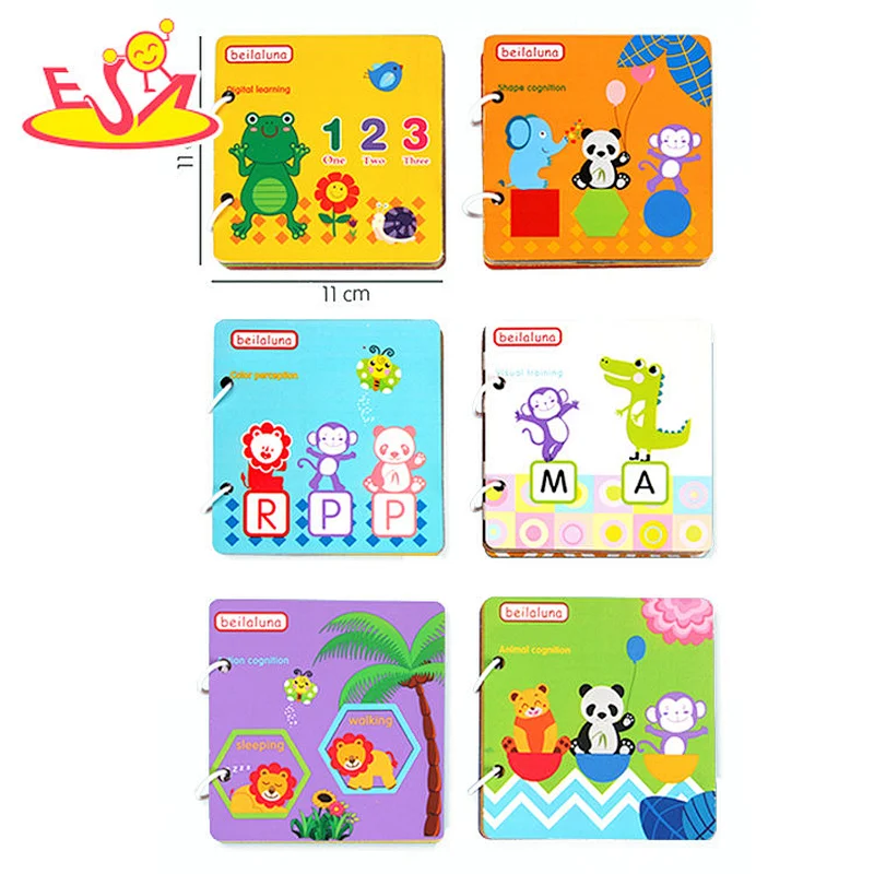 2021 wholesale preschool wooden learning book toy for kids W14H003