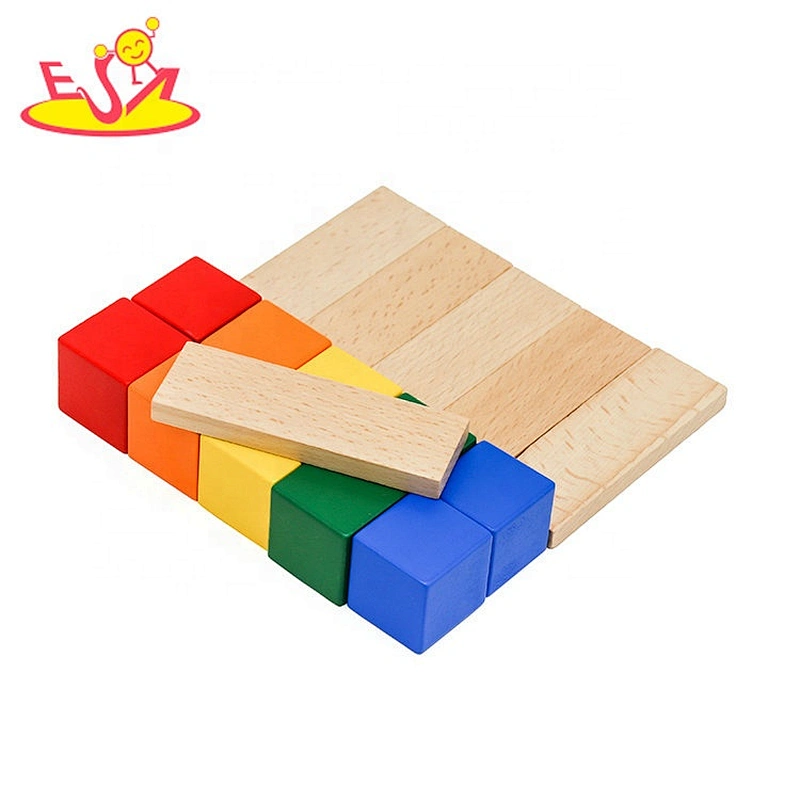 Customize educational colored wooden blocks for kids W13A235