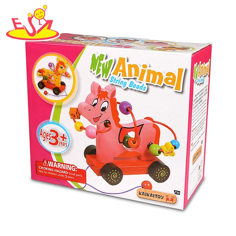 New arrival preschool wooden pull cow toys for toddlers W05C136